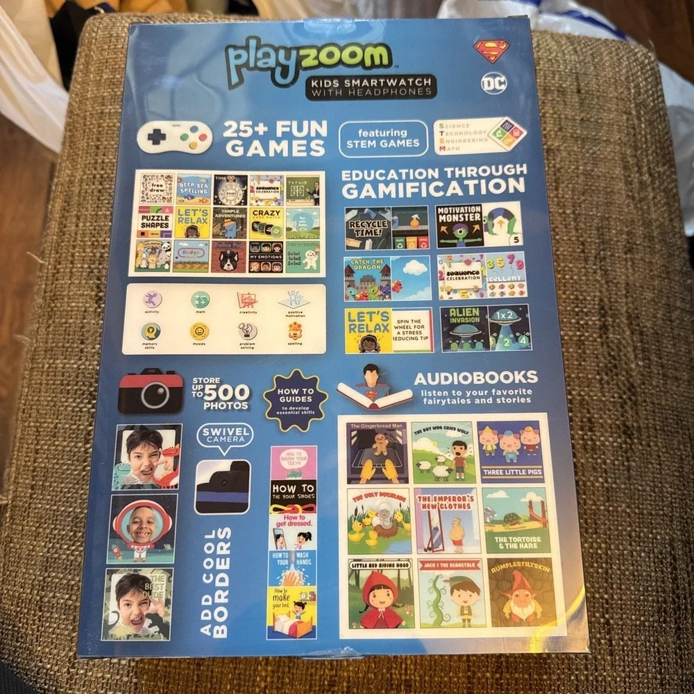Playzoom Superman Kids Smartwatch with Headphones Set Blue Red New NIB Ages 4+